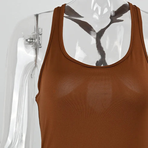 Sexy Hollow Out Sleeveless Jumpsuits for Women Casual Streetwear Bodycon Rompers